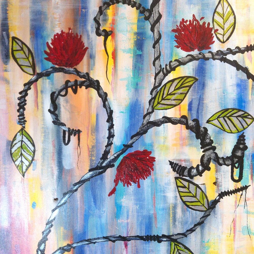 Original painting by Artist Rachael Potter Titled "Winding Flowers"